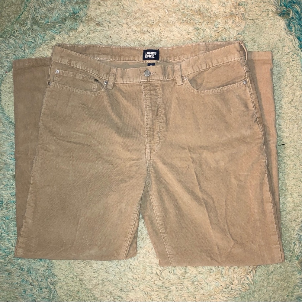 Lands' End Men's Corduroy Pants in Tan Brown